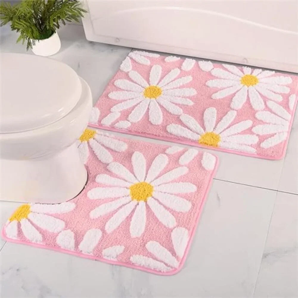 Bathroom Rugs Sets 2 Piece Cute Daisy Bath Mat 1'8